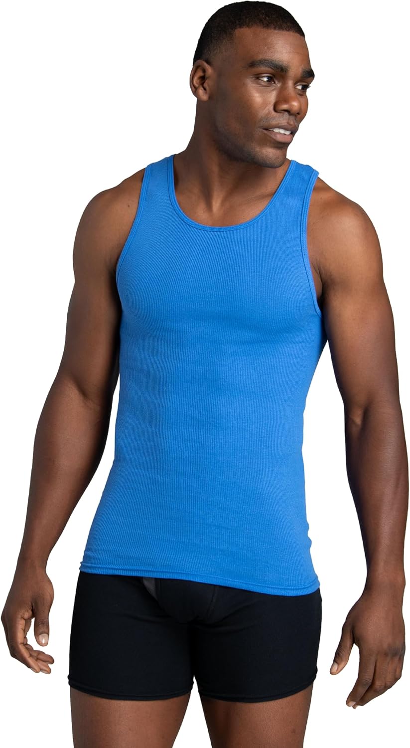 Fruit of the Loom Men's Sleeveless Tag Free Moisture Wicking Tank A-Shirt