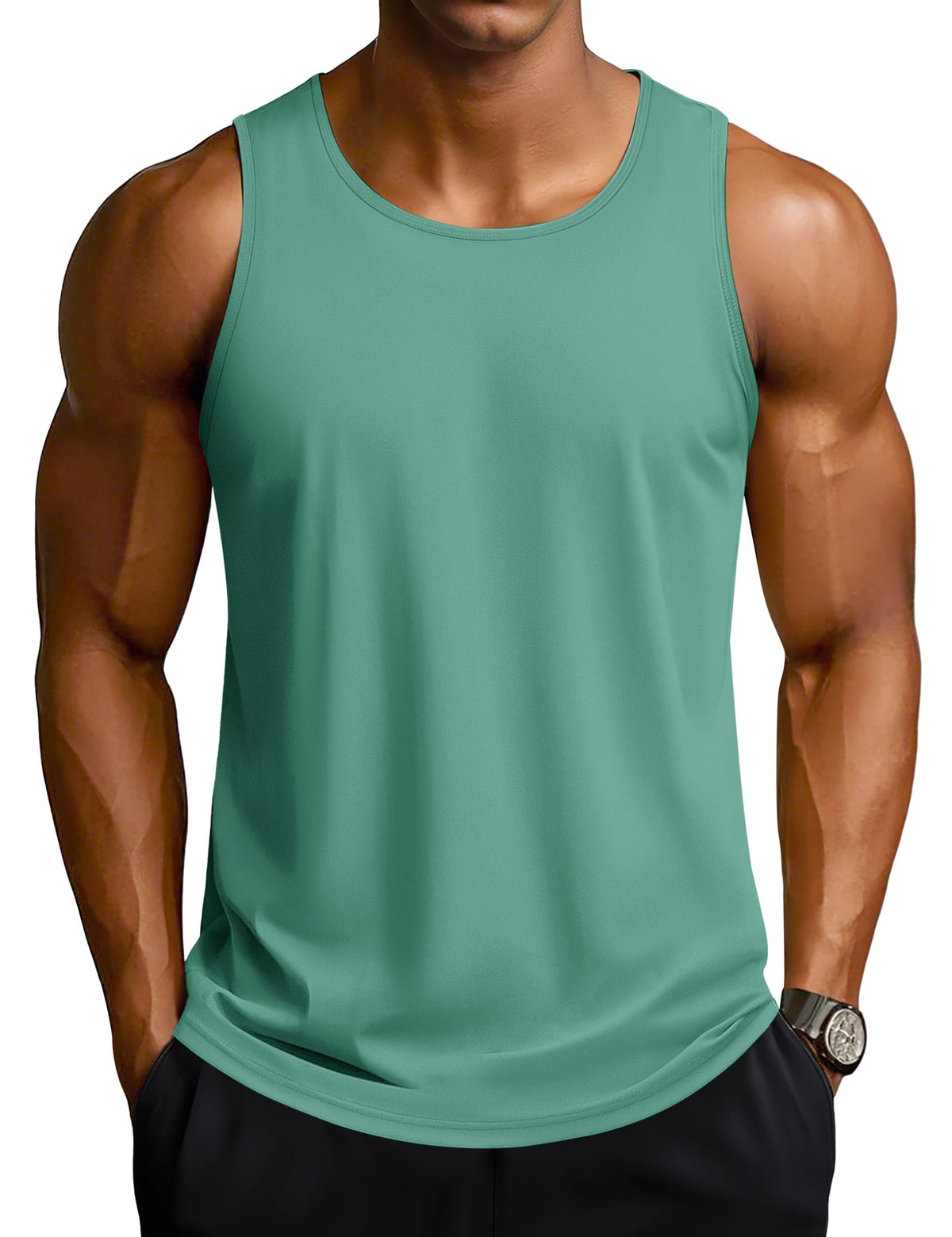 TACVASEN Men's Workout Tank Tops Sleeveless UPF 50+ Summer Sun Shirts Quick Dry for Running Swim Gym Beach