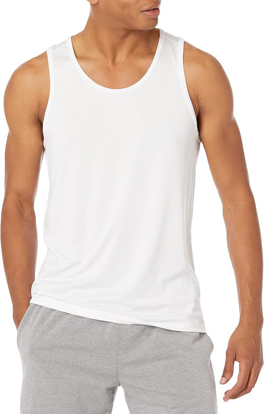 Amazon Essentials Men's Quick Dry Moisture-Wicking Tech Stretch Active Sleeveless Tank Top Workout Shirt