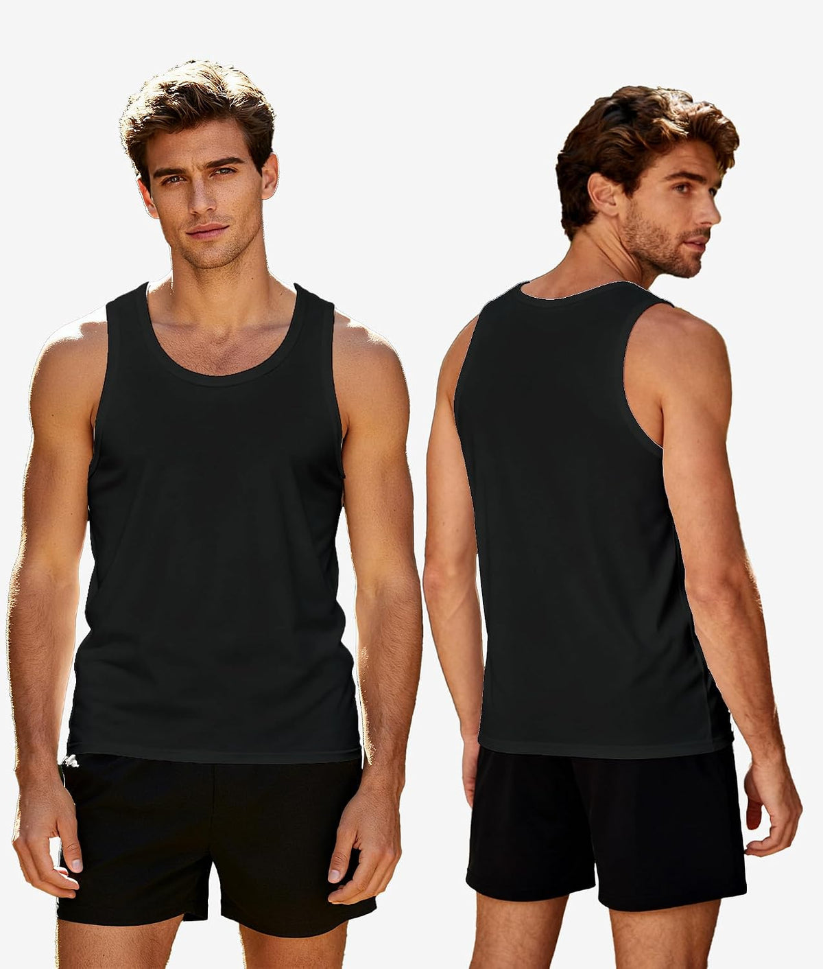 BAMBOO COOL Men's Tank Top Undershirts Moisture Wicking Fit A-Shirts 3 Pack