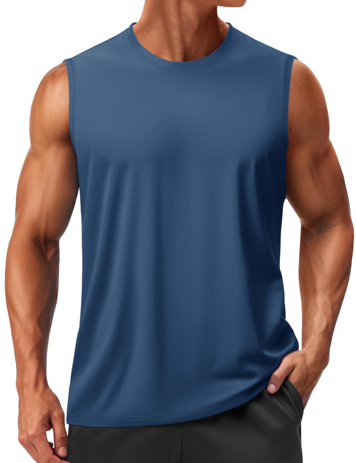 TACVASEN Men's Sleeveless Shirts Quick Dry Tank Tops for Men Sun Protection UPF 50+ Athletic Gym Workout Muscle Shirts