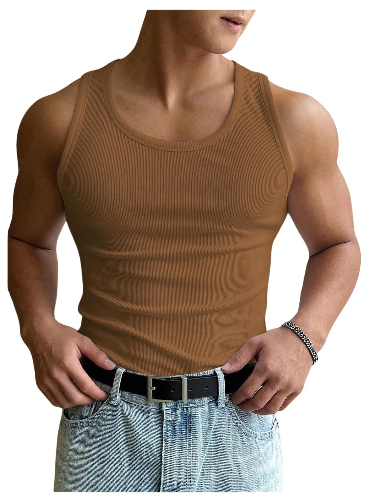COZYEASE Men's Summer Sleeveless Tank Top Workout Gym Muscle Tank T Shirt