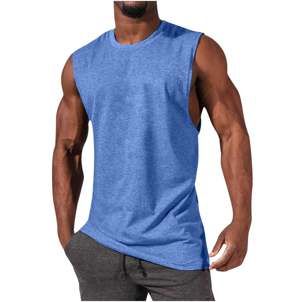 ONLYSTORY Mens Tank Tops Sleeveless Tee Shirts Casual Summer Muscle Gym Tops Running Beach Shirts