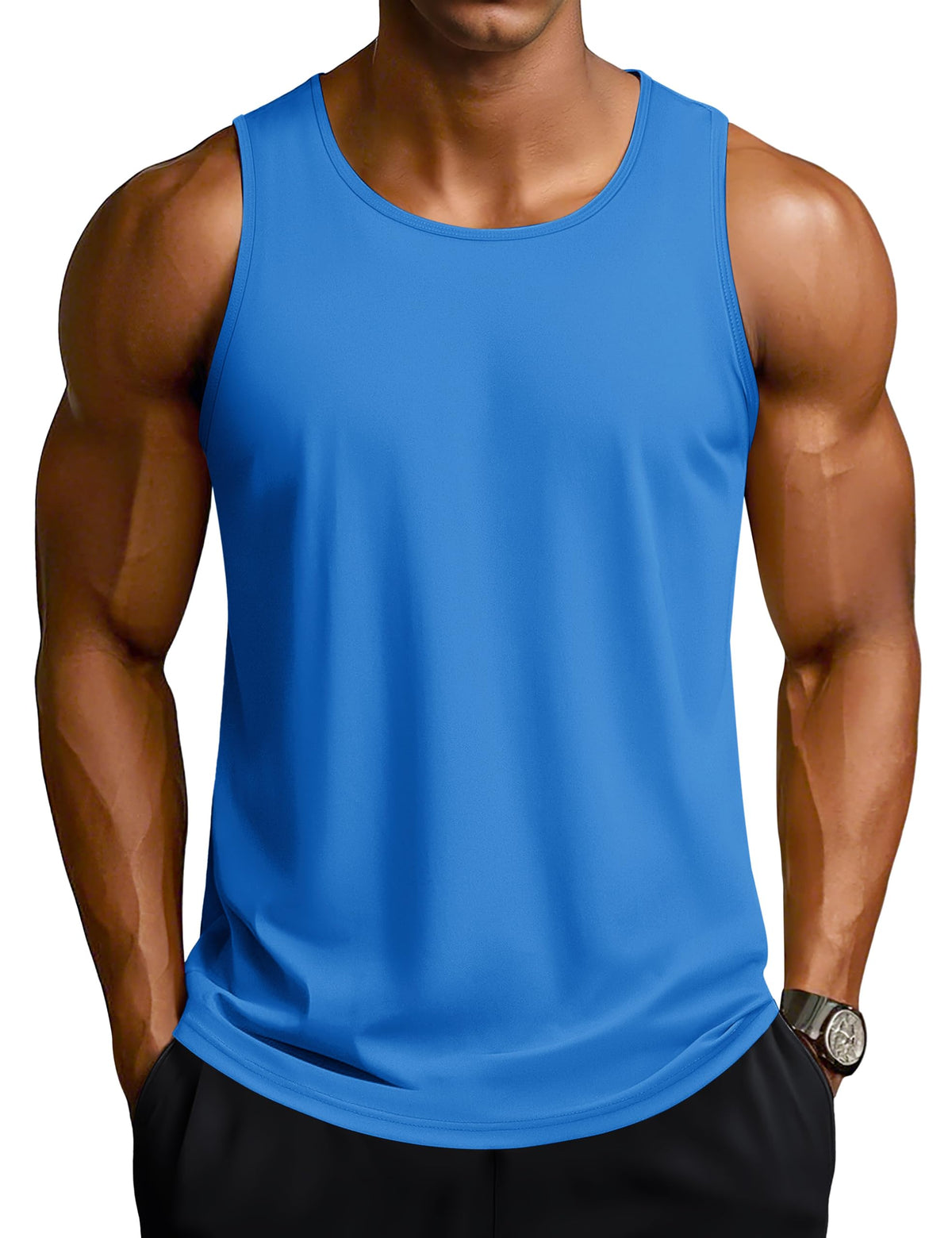 TACVASEN Men's Workout Tank Tops Sleeveless UPF 50+ Summer Sun Shirts Quick Dry for Running Swim Gym Beach