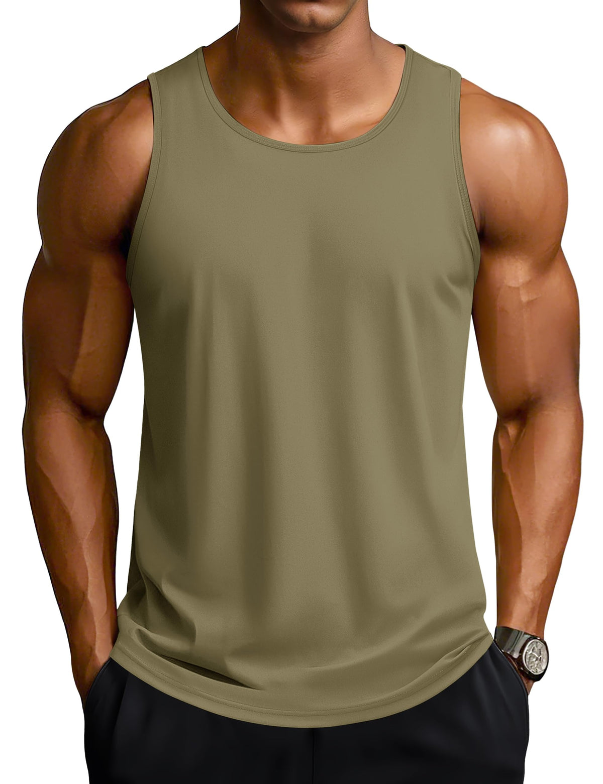 TACVASEN Men's Workout Tank Tops Sleeveless UPF 50+ Summer Sun Shirts Quick Dry for Running Swim Gym Beach