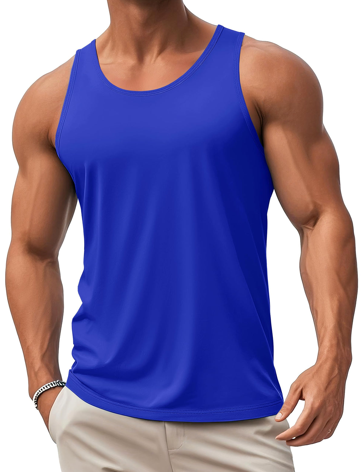 MAGCOMSEN Mens Workout Tank Tops Muscle Athletic Gym Cotton Undershirt Sleeveless Shirts