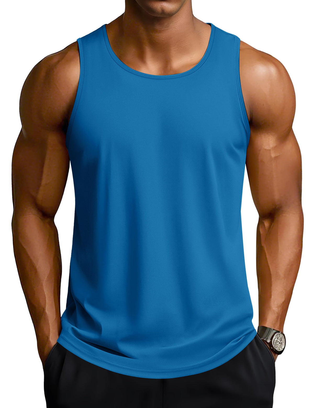 TACVASEN Men's Workout Tank Tops Sleeveless UPF 50+ Summer Sun Shirts Quick Dry for Running Swim Gym Beach