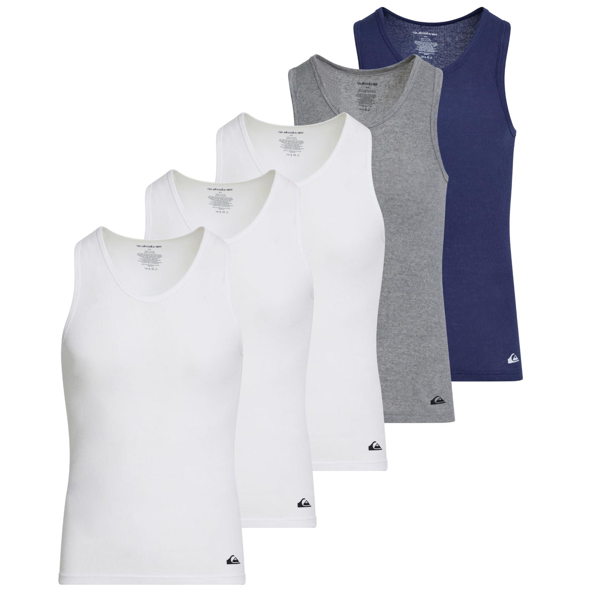 Quiksilver Undershirt Tank Tops for Men, 5 Pack Lightweight Ribbed Tanktops