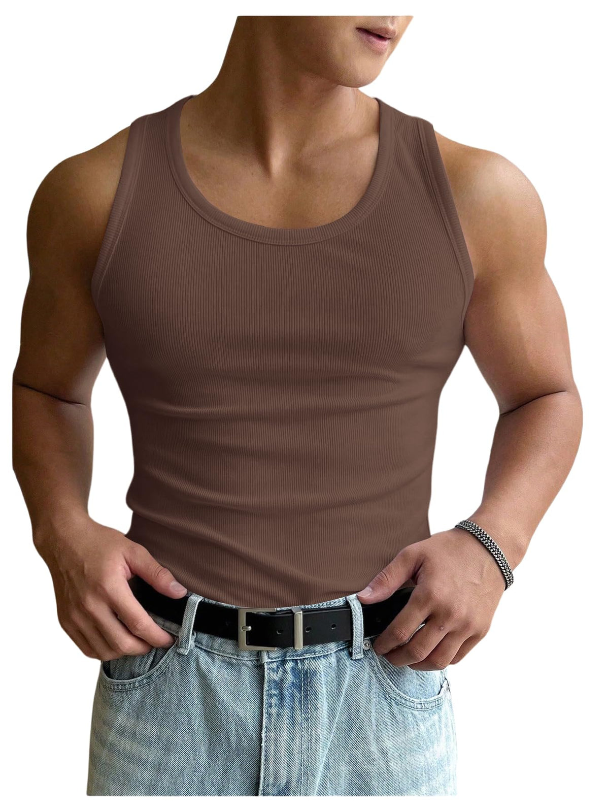 COZYEASE Men's Summer Sleeveless Tank Top Workout Gym Muscle Tank T Shirt