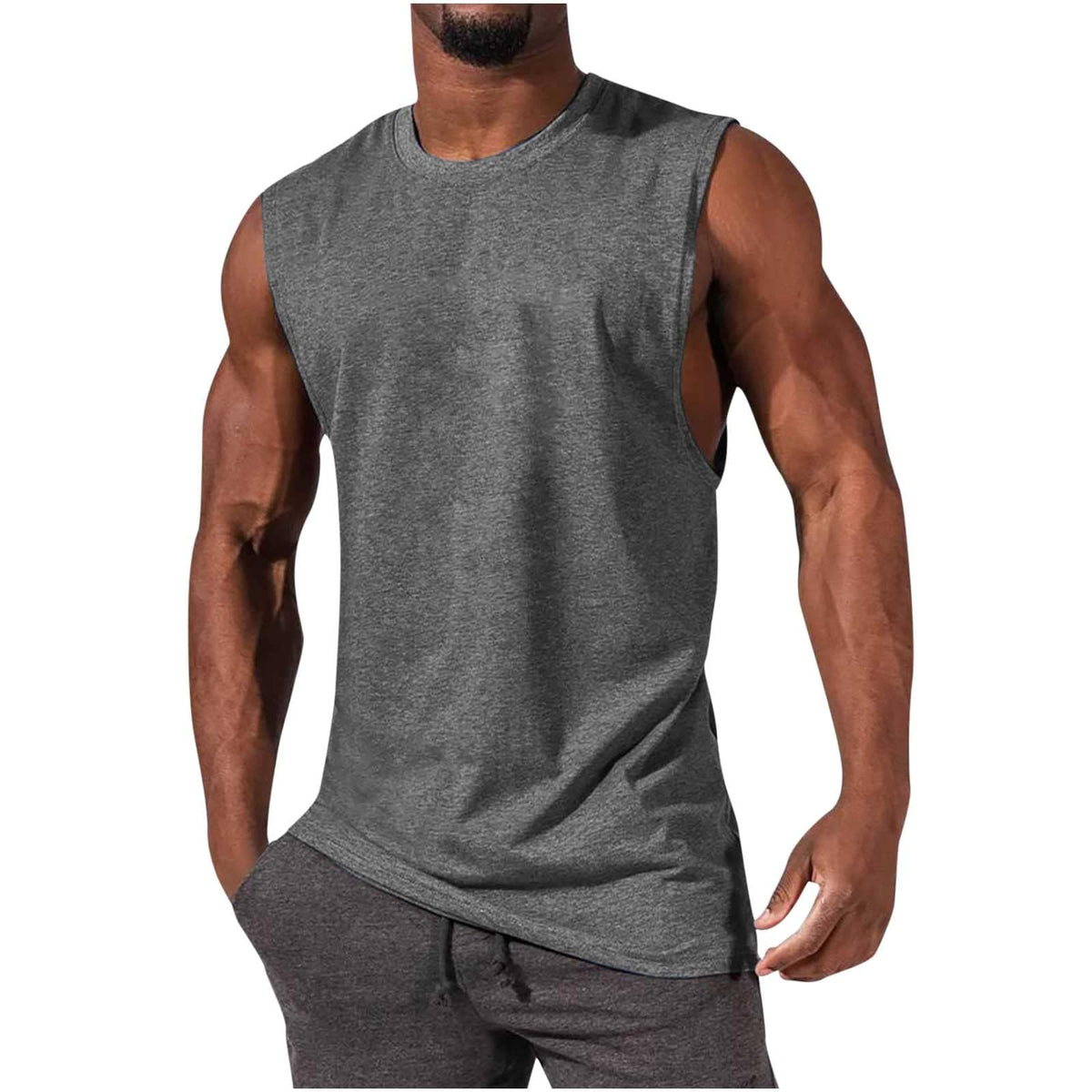 ONLYSTORY Mens Tank Tops Sleeveless Tee Shirts Casual Summer Muscle Gym Tops Running Beach Shirts