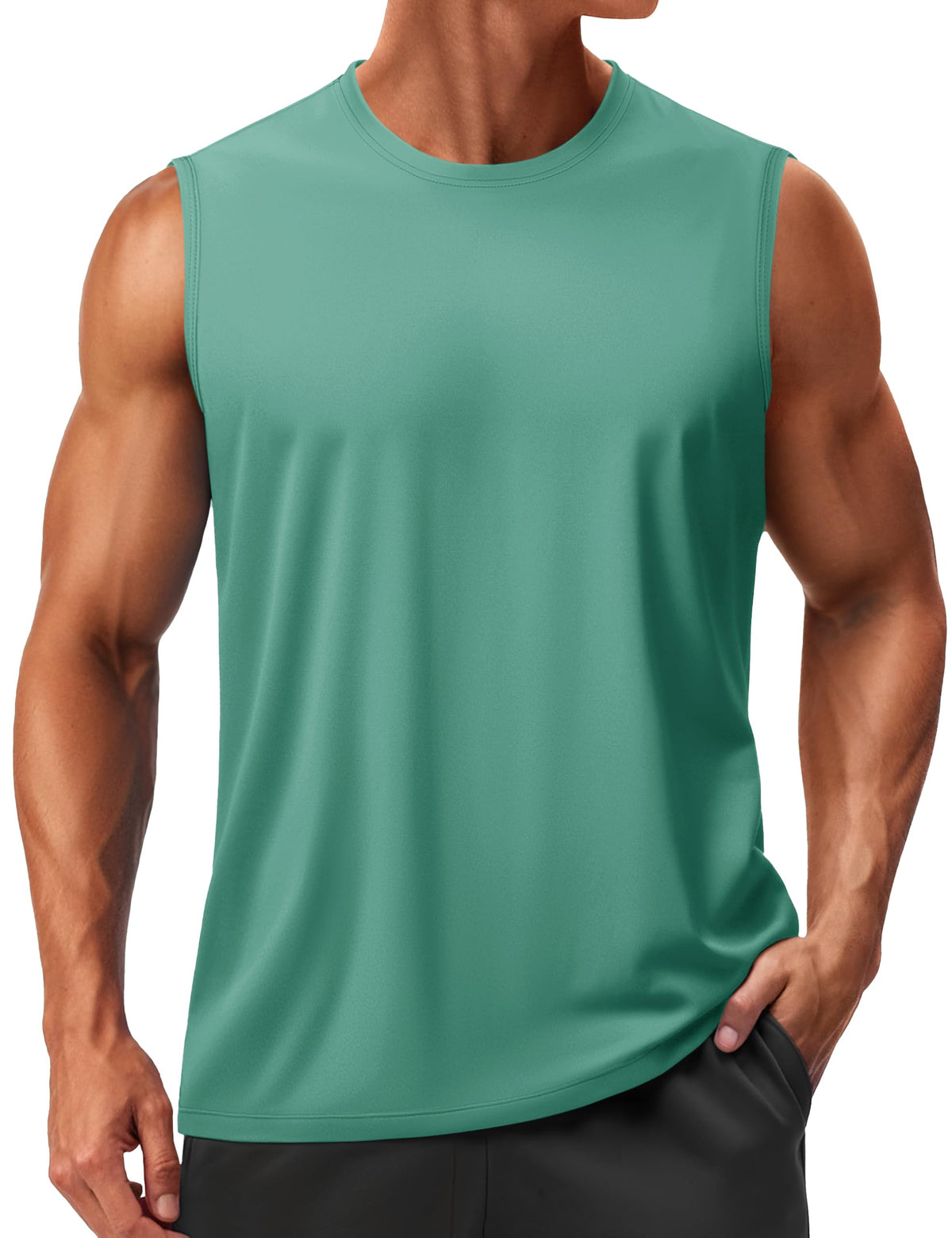 TACVASEN Men's Sleeveless Shirts Quick Dry Tank Tops for Men Sun Protection UPF 50+ Athletic Gym Workout Muscle Shirts