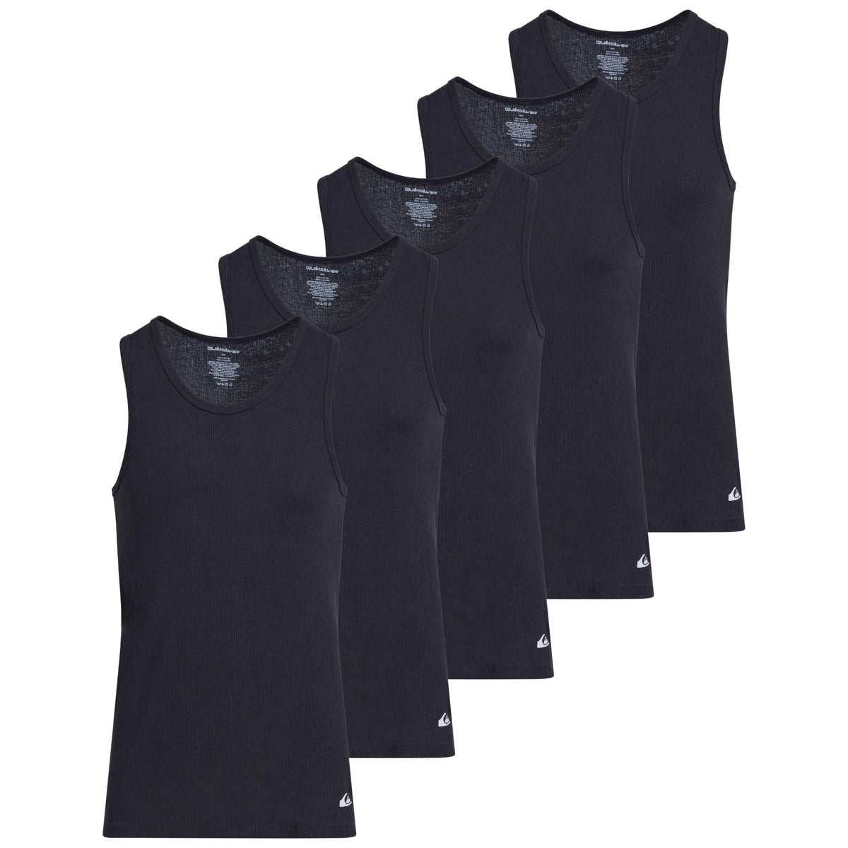 Quiksilver Undershirt Tank Tops for Men, 5 Pack Lightweight Ribbed Tanktops