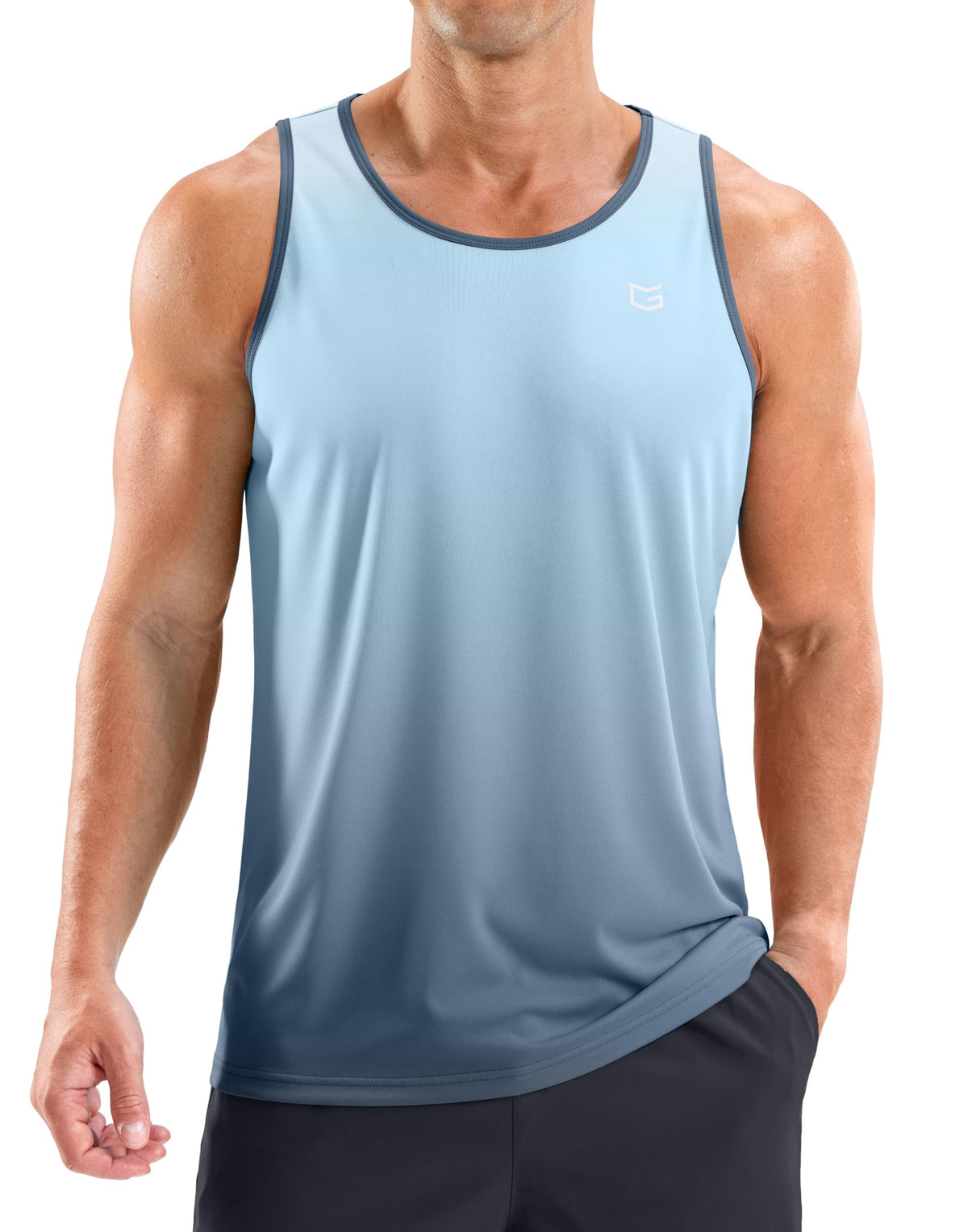 Beach Tank Tops for Men UPF50+ Dry Fit Summer Sleeveless Shirts