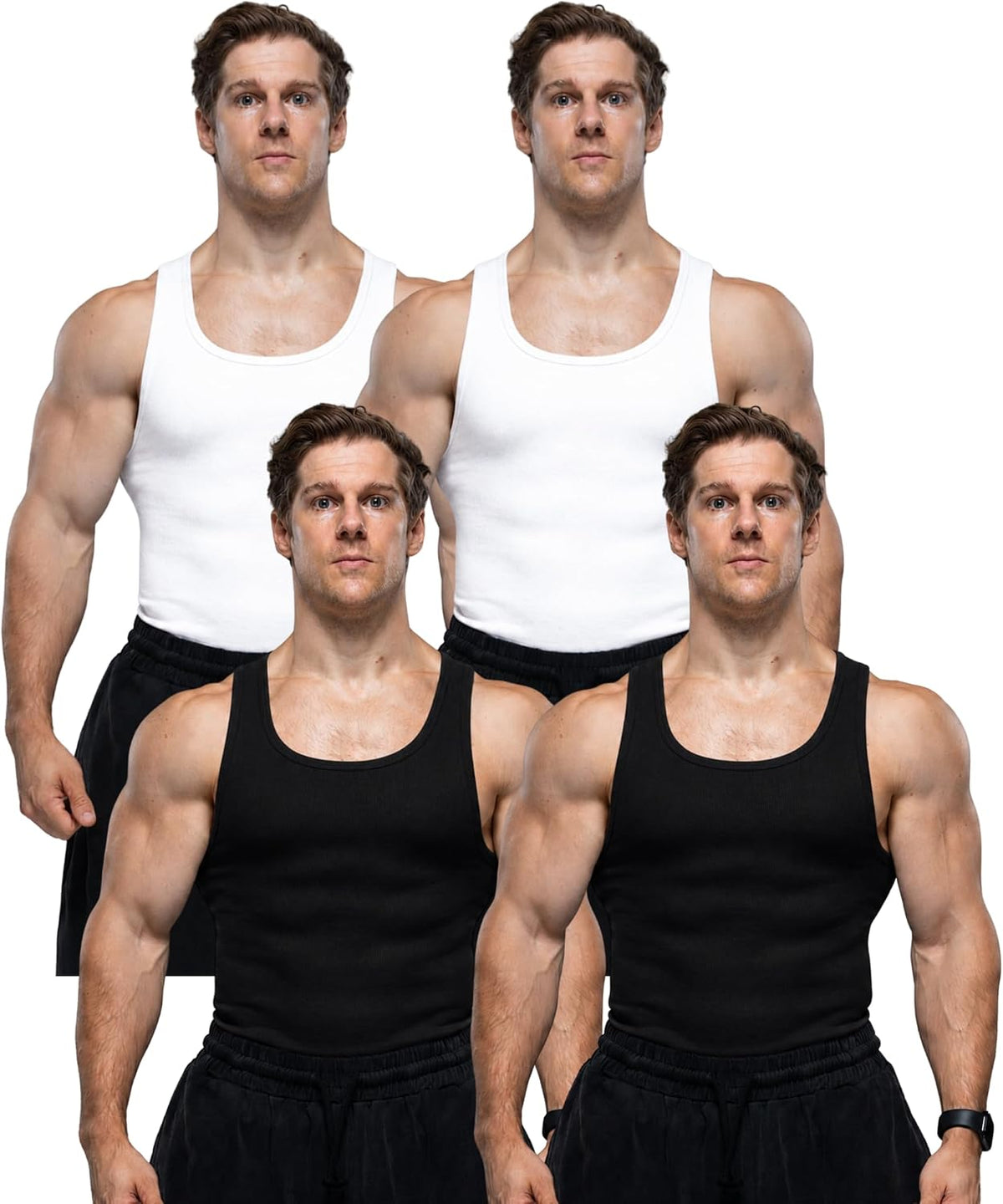 Ekkovision Lifestyle Beaters, Men's Tank Tops, Cotton Spandex Tanks for Men, Regular Fit, Ribbed Fabric