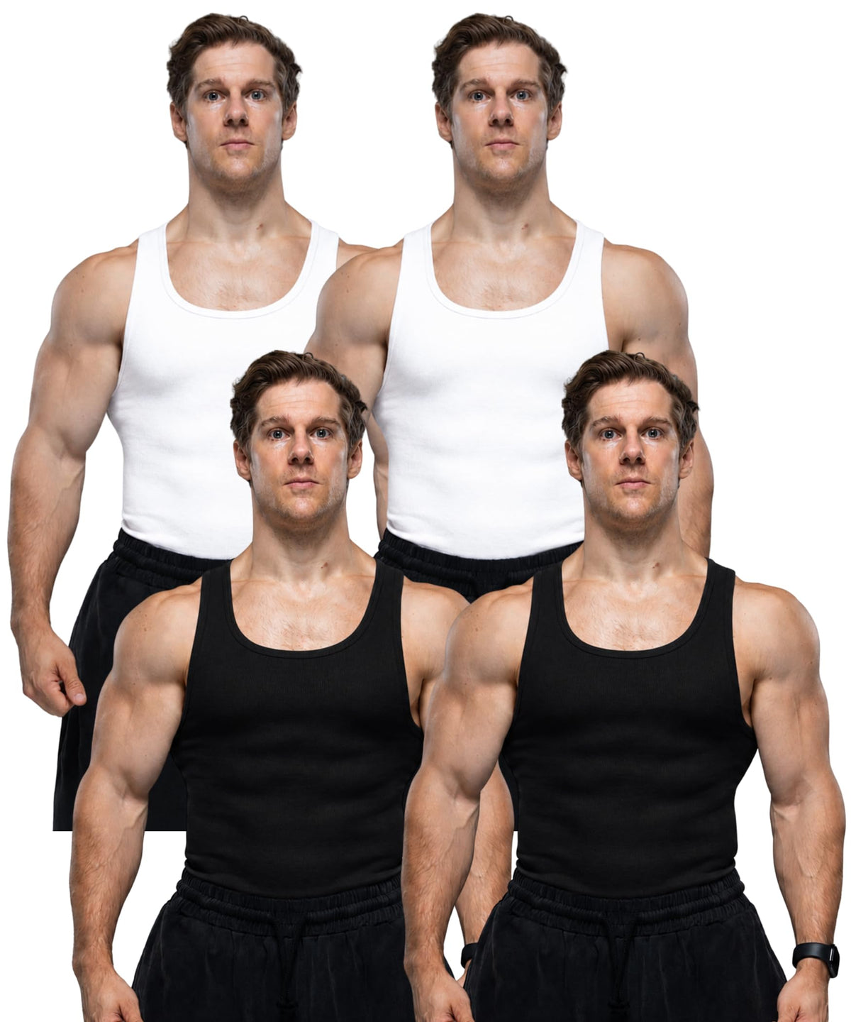 Ekkovision Lifestyle Beaters, Men's Tank Tops, Cotton Spandex Tanks for Men, Regular Fit, Ribbed Fabric