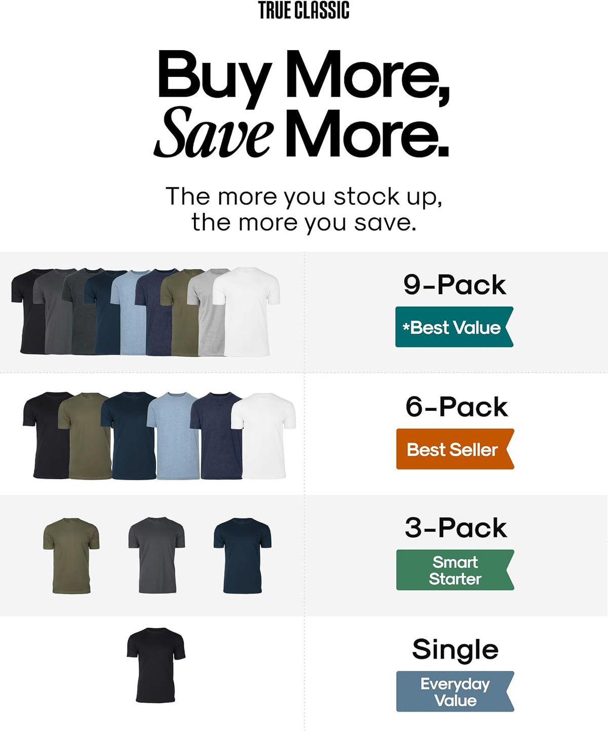 True Classic Mens T-Shirts – Short Sleeve Crew