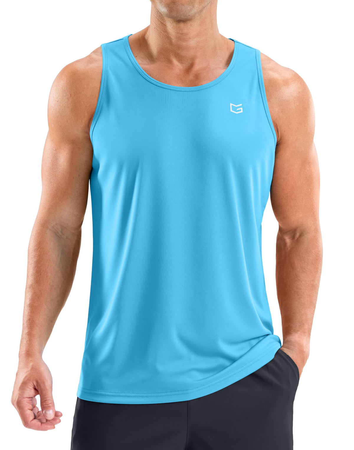Beach Tank Tops for Men UPF50+ Dry Fit Summer Sleeveless Shirts