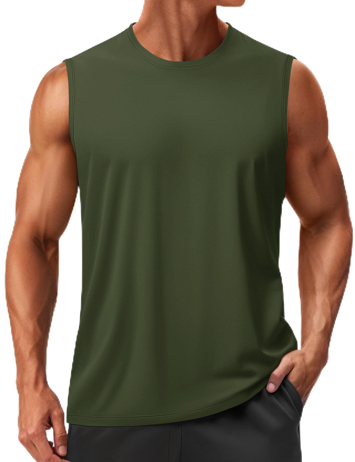 TACVASEN Men's Sleeveless Shirts Quick Dry Tank Tops for Men Sun Protection UPF 50+ Athletic Gym Workout Muscle Shirts
