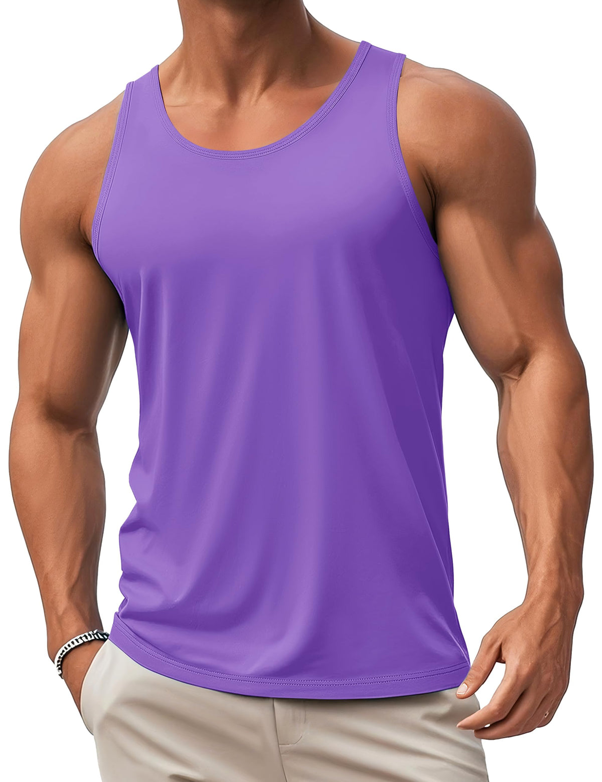 MAGCOMSEN Mens Workout Tank Tops Muscle Athletic Gym Cotton Undershirt Sleeveless Shirts