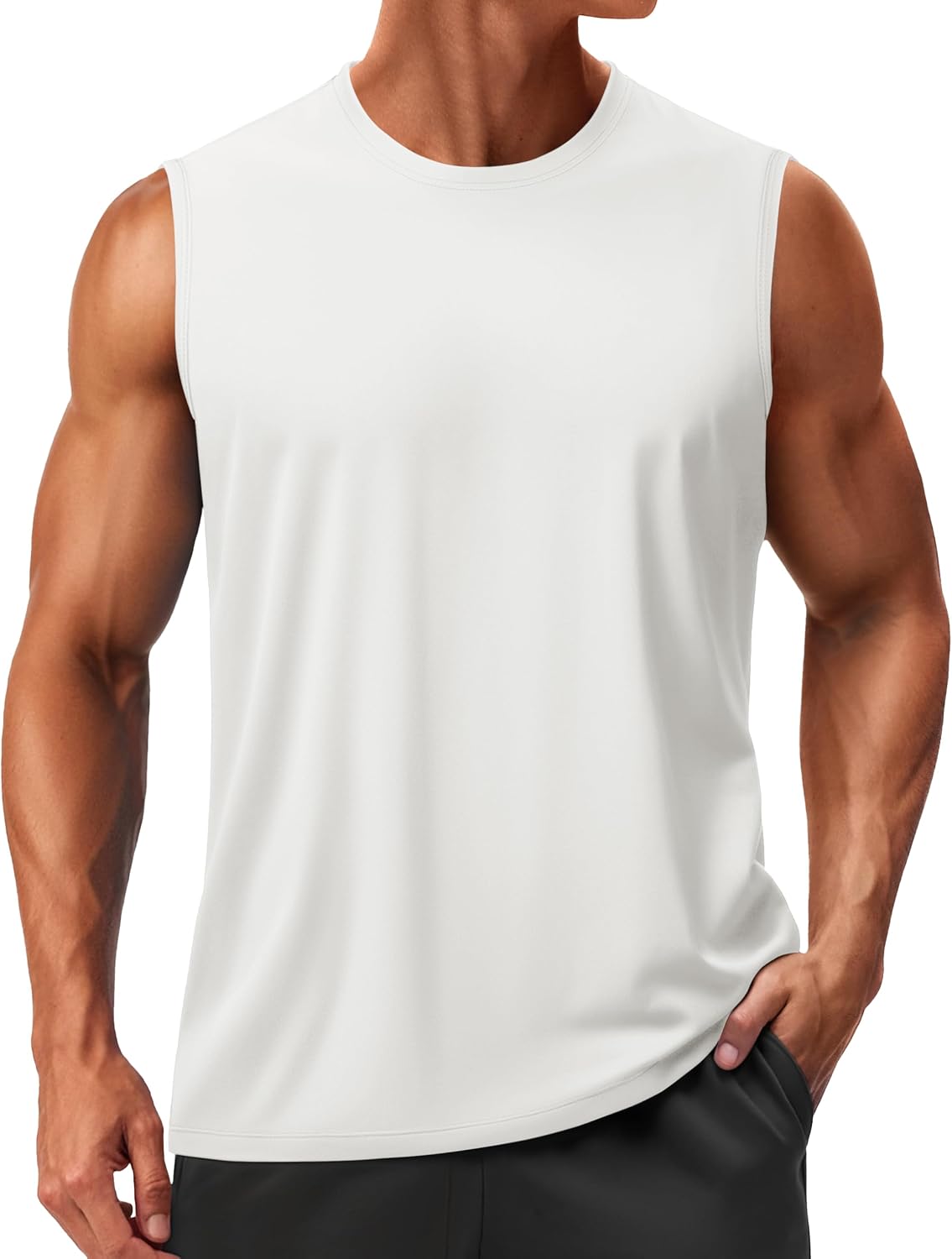 TACVASEN Men's Sleeveless Shirts Quick Dry Tank Tops for Men Sun Protection UPF 50+ Athletic Gym Workout Muscle Shirts