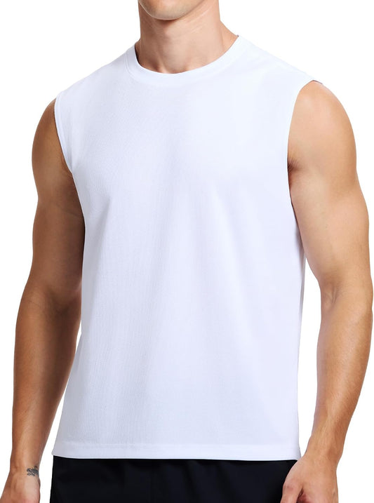 Mens Workout Tank Tops Quick Dry Sleeveless Running Shirts Gym Muscle Bodybuilding Shirts for Men