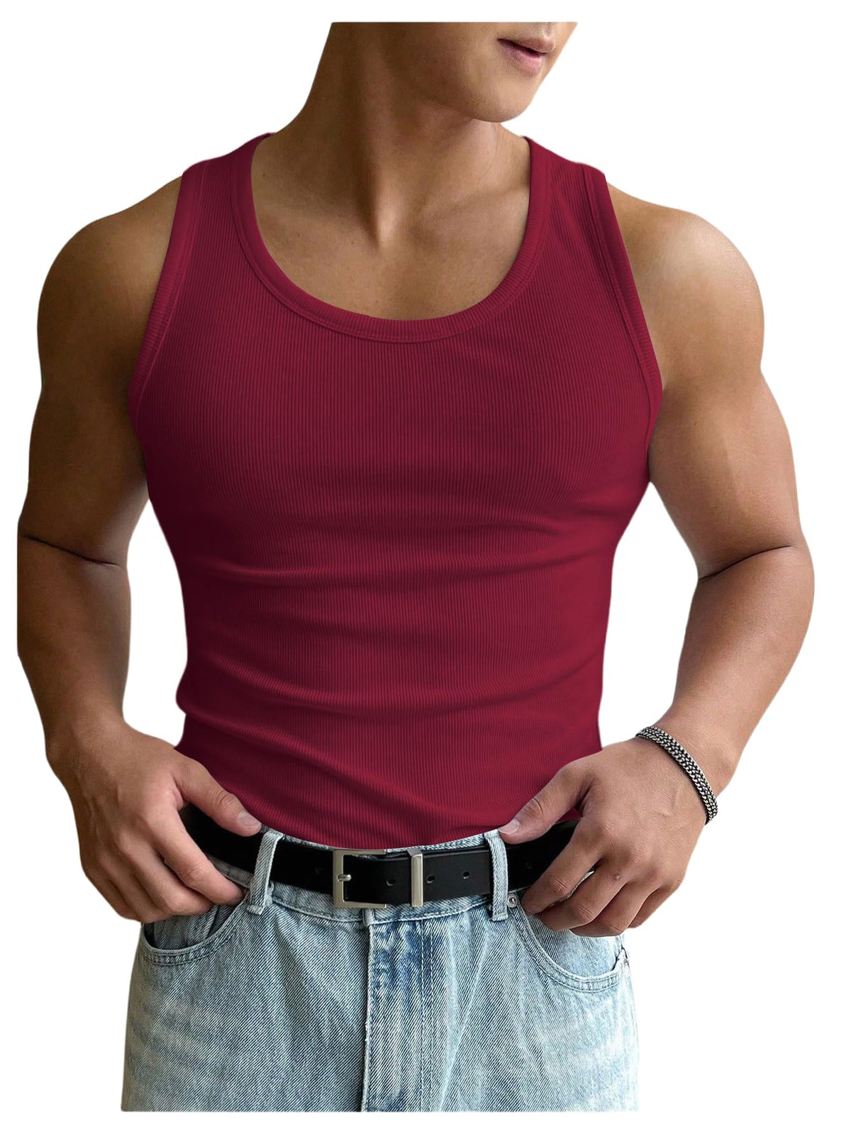 COZYEASE Men's Summer Sleeveless Tank Top Workout Gym Muscle Tank T Shirt