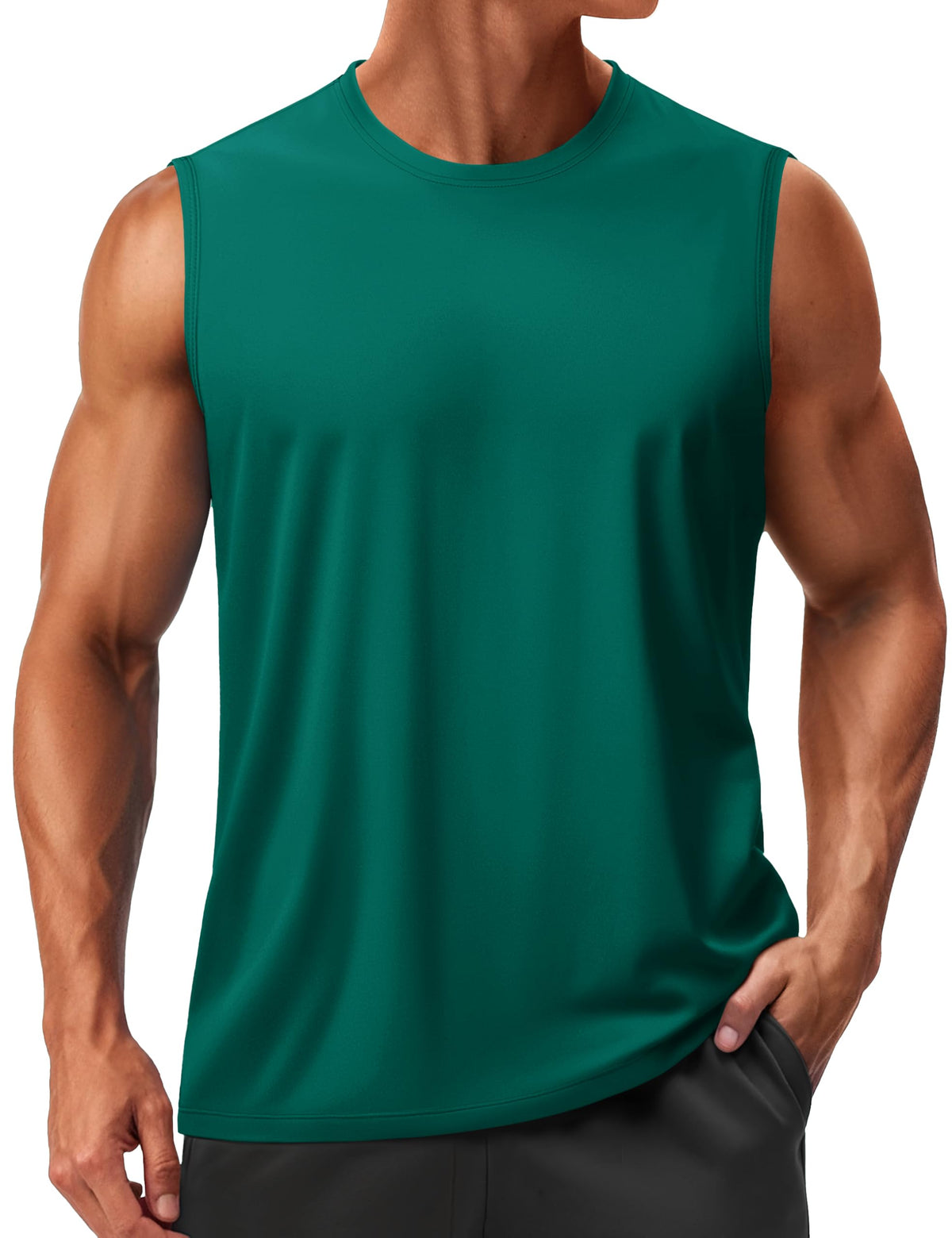 TACVASEN Men's Sleeveless Shirts Quick Dry Tank Tops for Men Sun Protection UPF 50+ Athletic Gym Workout Muscle Shirts