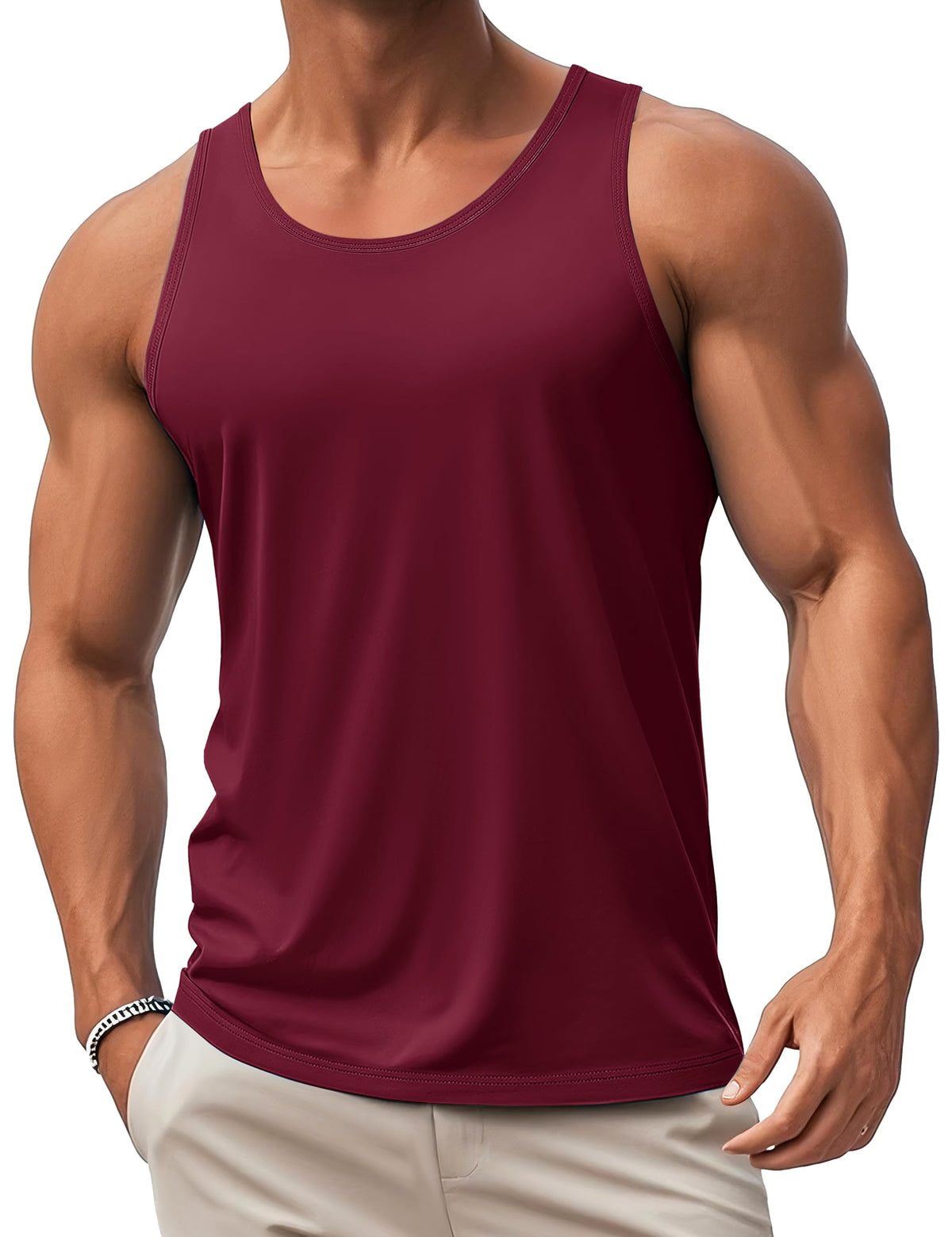 MAGCOMSEN Mens Workout Tank Tops Muscle Athletic Gym Cotton Undershirt Sleeveless Shirts