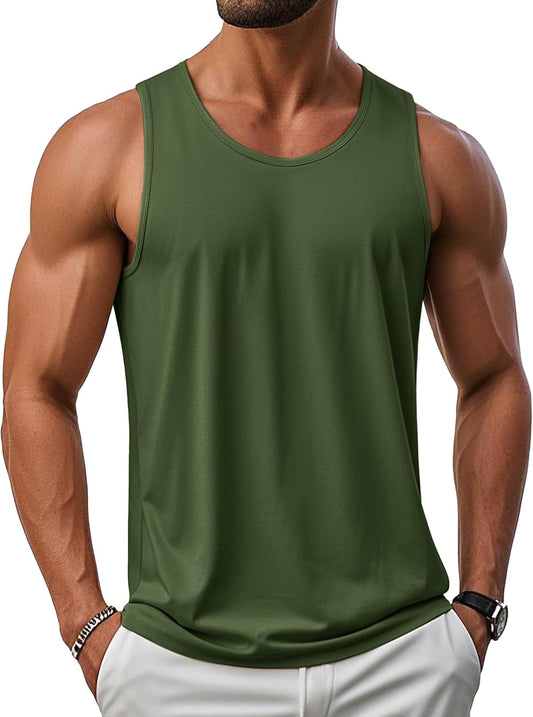 MAGCOMSEN Men's UPF 50+ Tank Top Sleeveless Muscle T Shirts Sport Gym Tanks