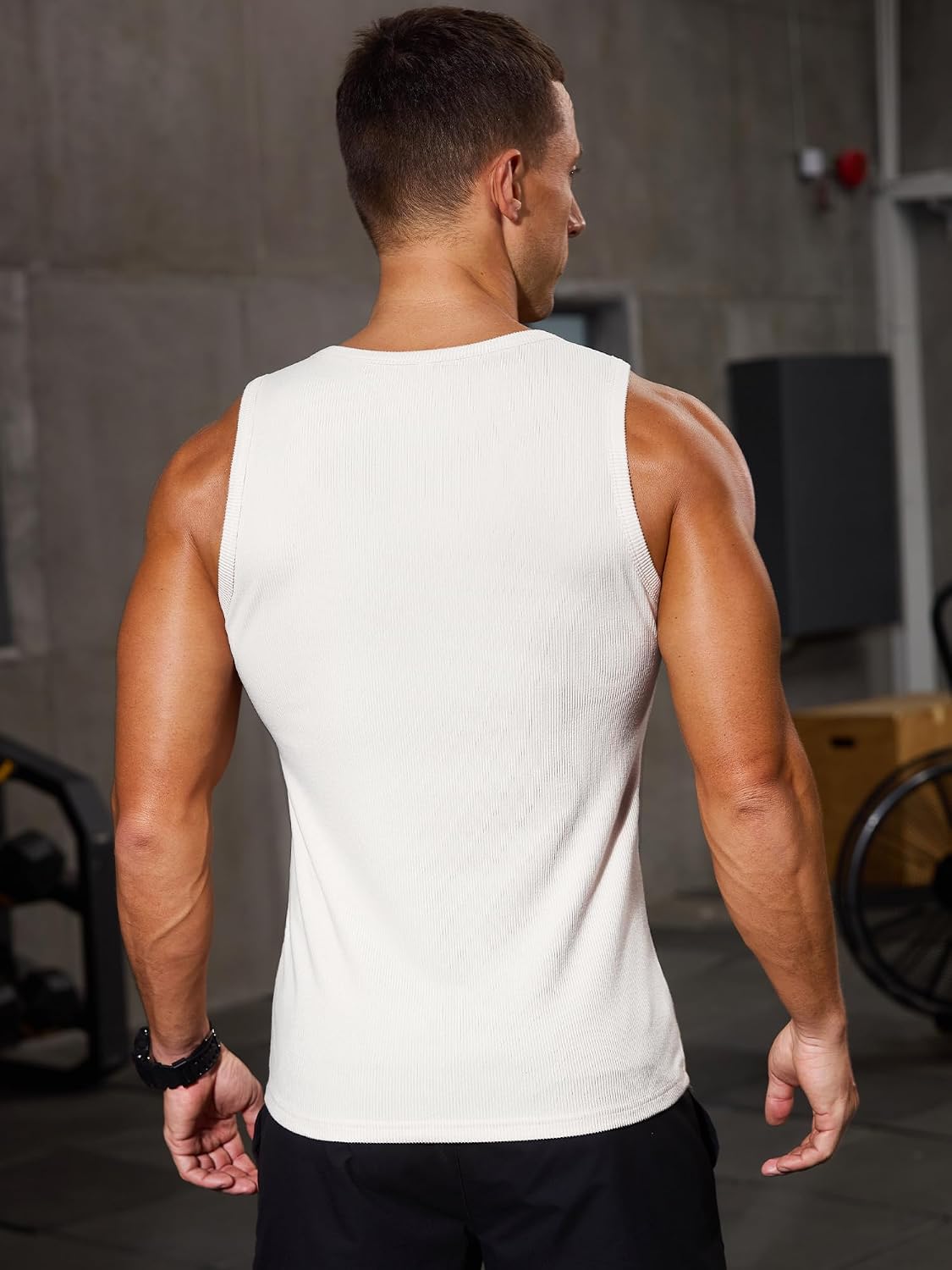Comdecevis Men's Ribbed Muscle Tank Tops