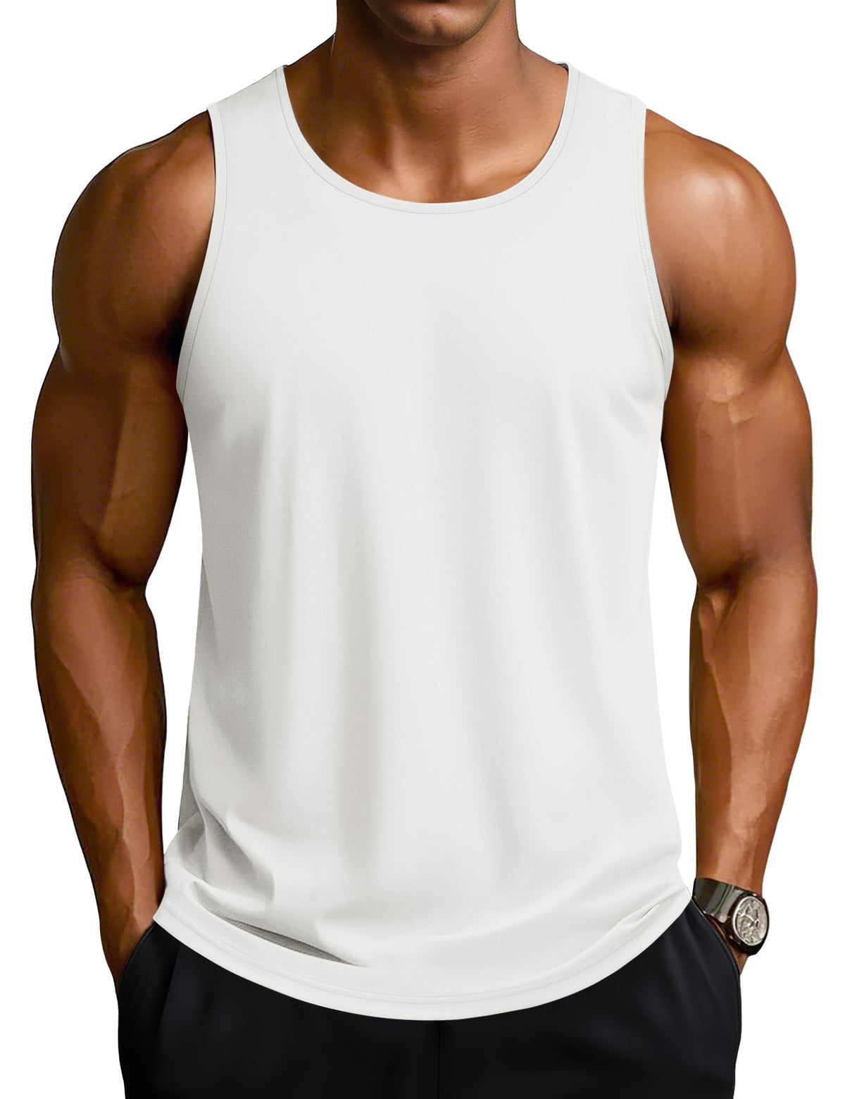 TACVASEN Men's Workout Tank Tops Sleeveless UPF 50+ Summer Sun Shirts Quick Dry for Running Swim Gym Beach