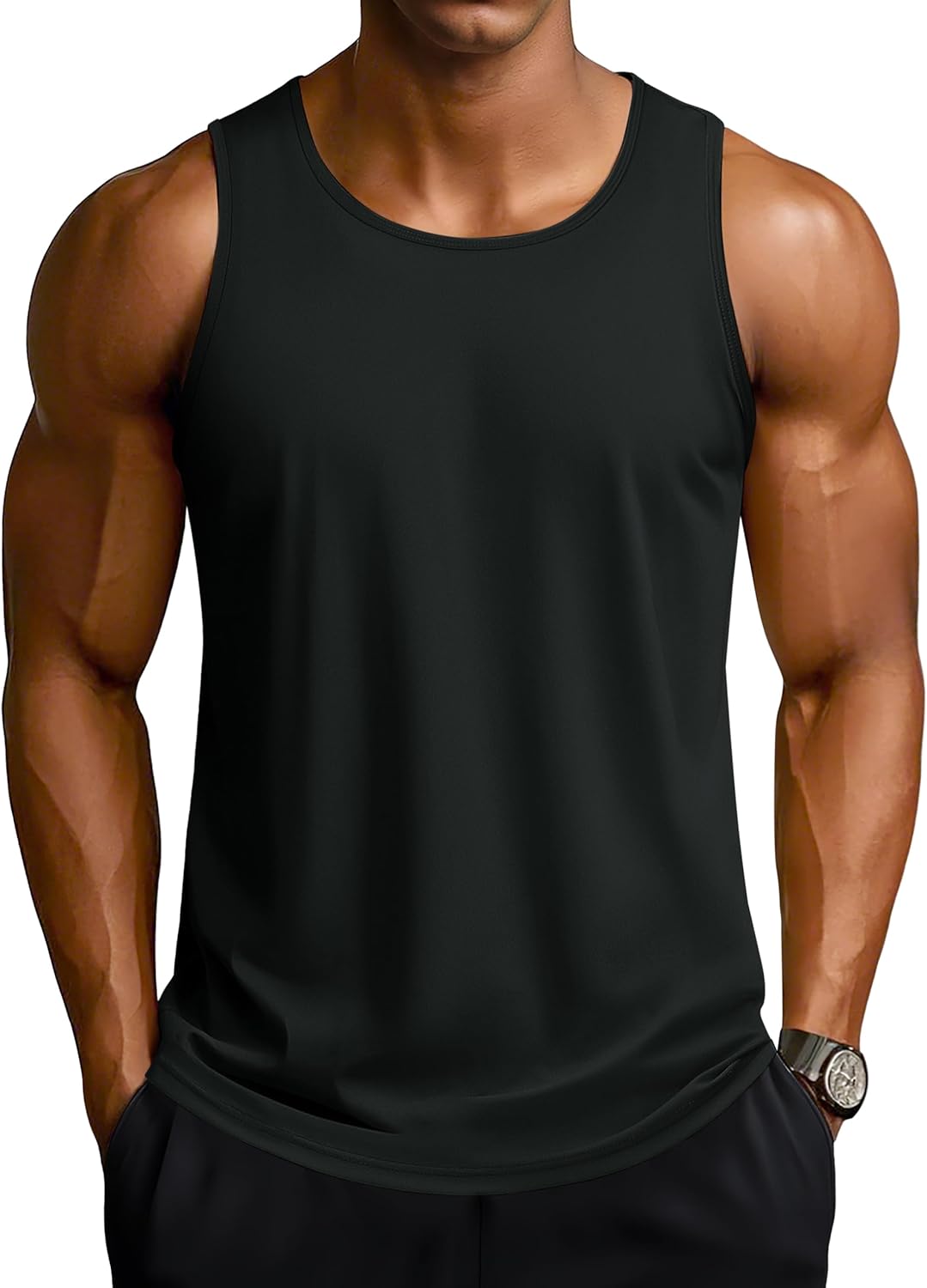 TACVASEN Men's Workout Tank Tops Sleeveless UPF 50+ Summer Sun Shirts Quick Dry for Running Swim Gym Beach