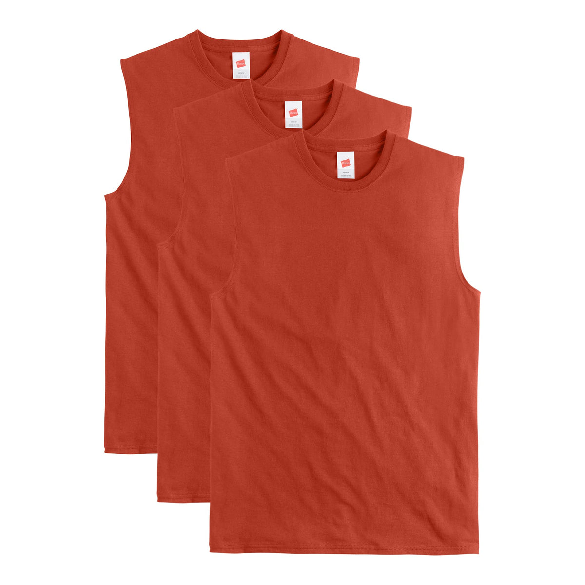 Hanes Men's Essentials Midweight Muscle T-Shirt Pack, Cotton Muscle Tank Shirts, 3-Pack