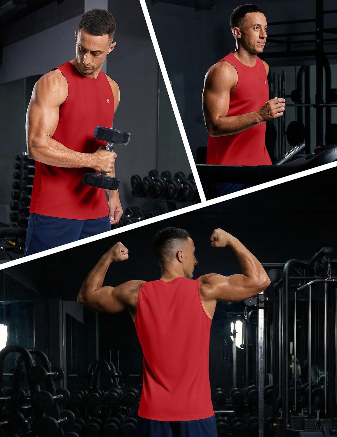PINSPARK Men's Tank Top Summer Sleeveless Shirts Quick Dry Muscle Shirts