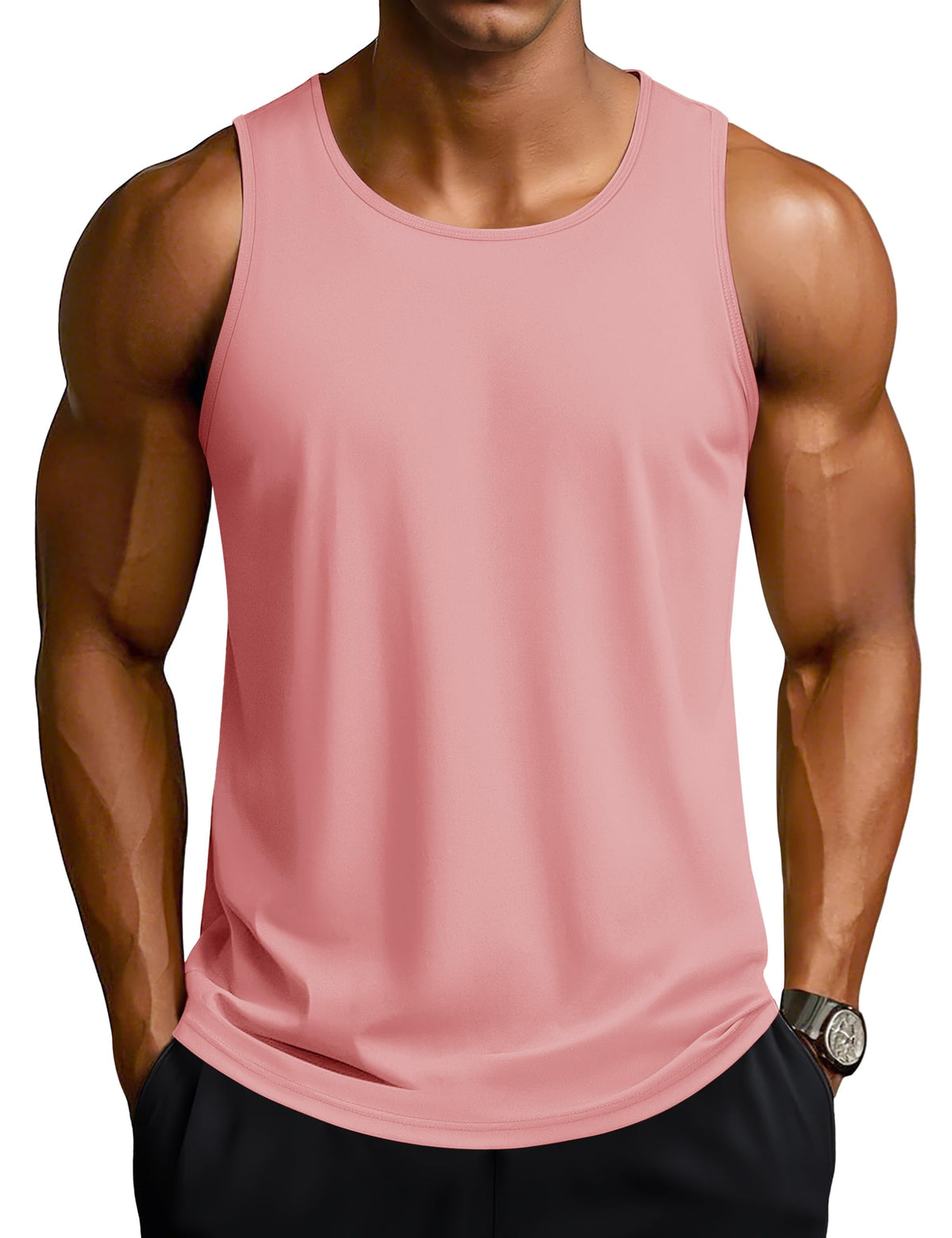 TACVASEN Men's Workout Tank Tops Sleeveless UPF 50+ Summer Sun Shirts Quick Dry for Running Swim Gym Beach