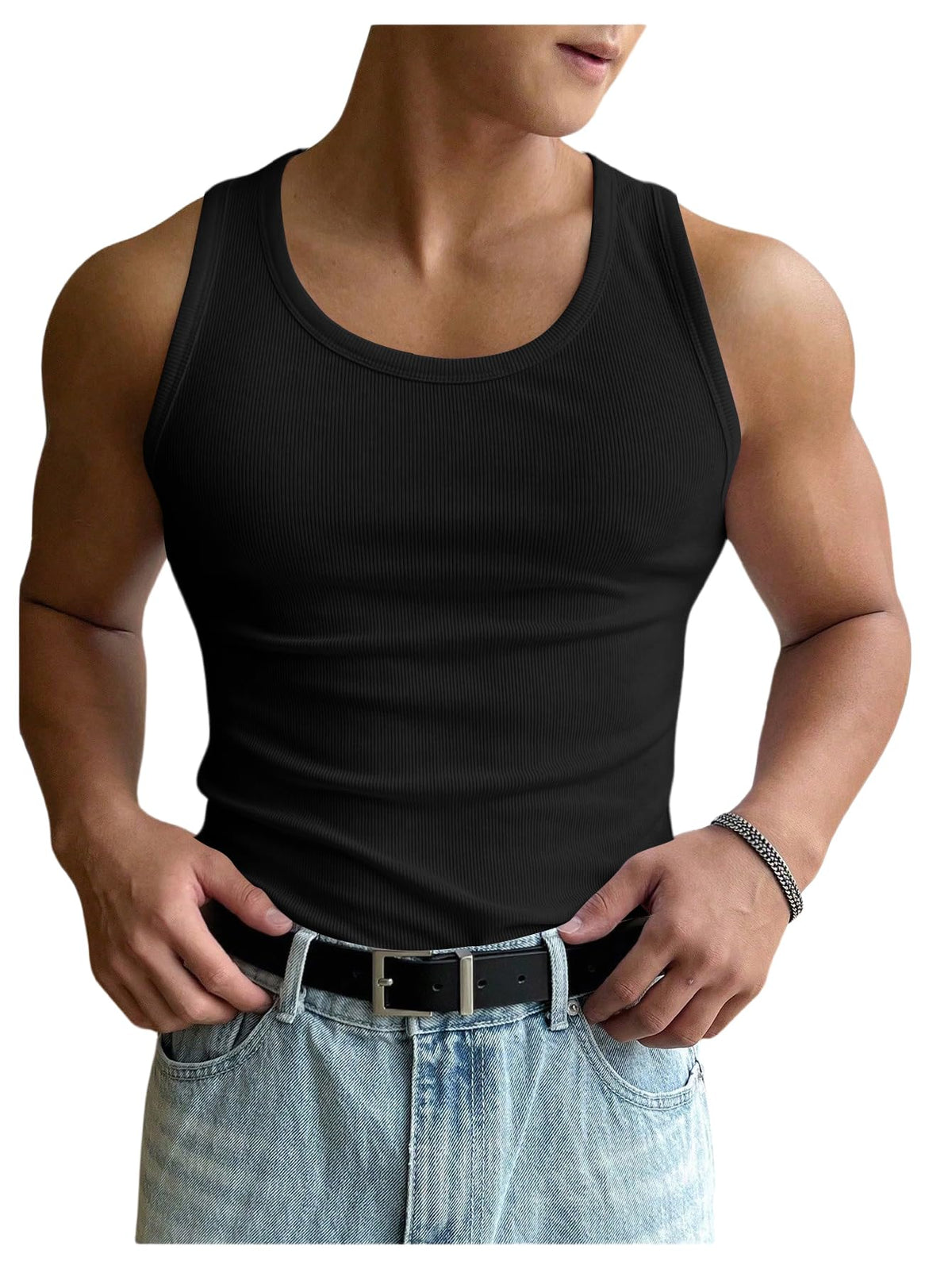 COZYEASE Men's Summer Sleeveless Tank Top Workout Gym Muscle Tank T Shirt