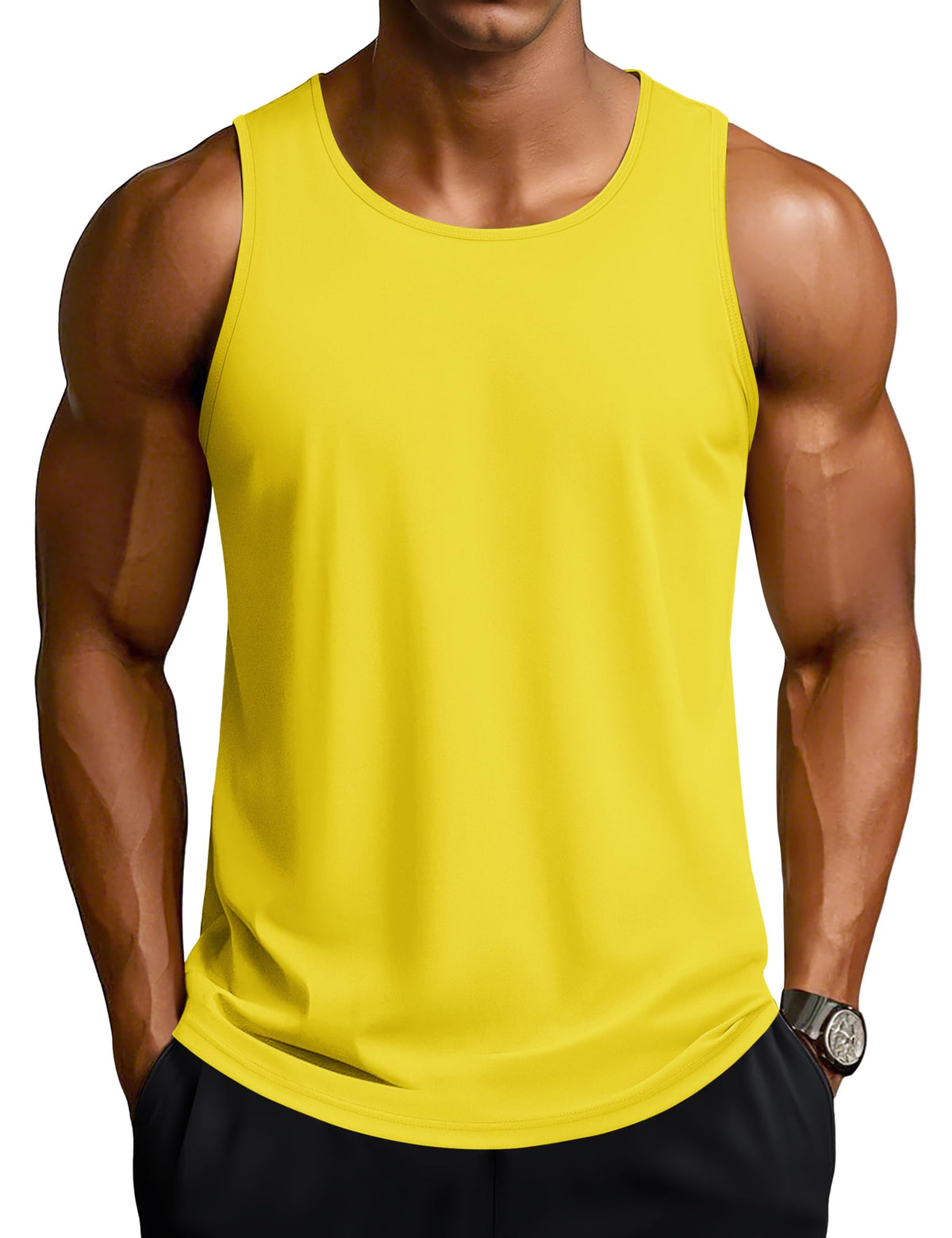 TACVASEN Men's Workout Tank Tops Sleeveless UPF 50+ Summer Sun Shirts Quick Dry for Running Swim Gym Beach