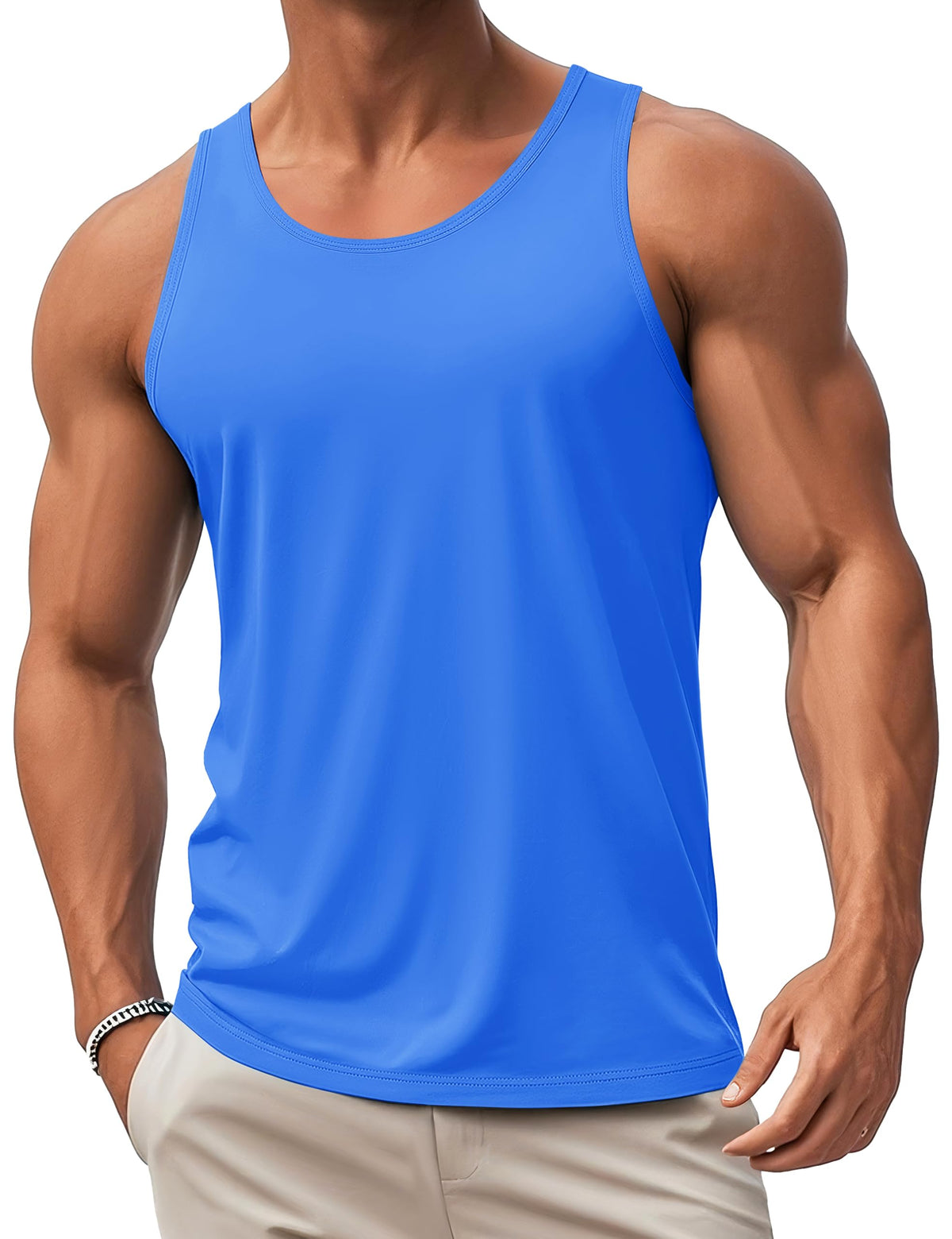 MAGCOMSEN Mens Workout Tank Tops Muscle Athletic Gym Cotton Undershirt Sleeveless Shirts