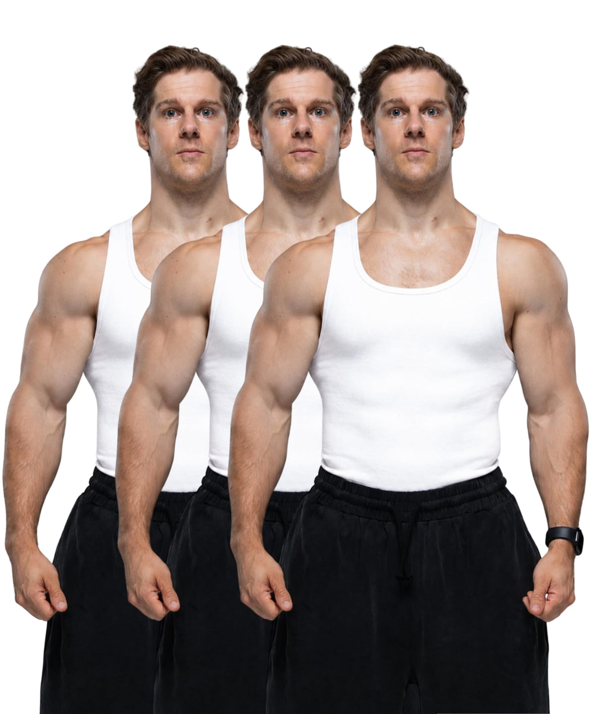 Ekkovision Lifestyle Beaters, Men's Tank Tops, Cotton Spandex Tanks for Men, Regular Fit, Ribbed Fabric