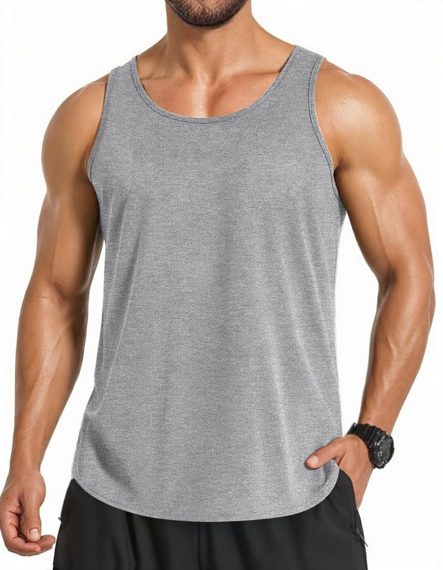 COOFANDY Men's 3 Pack Quick Dry Workout Tank Top Gym Muscle Tee Fitness Bodybuilding Sleeveless T Shirt