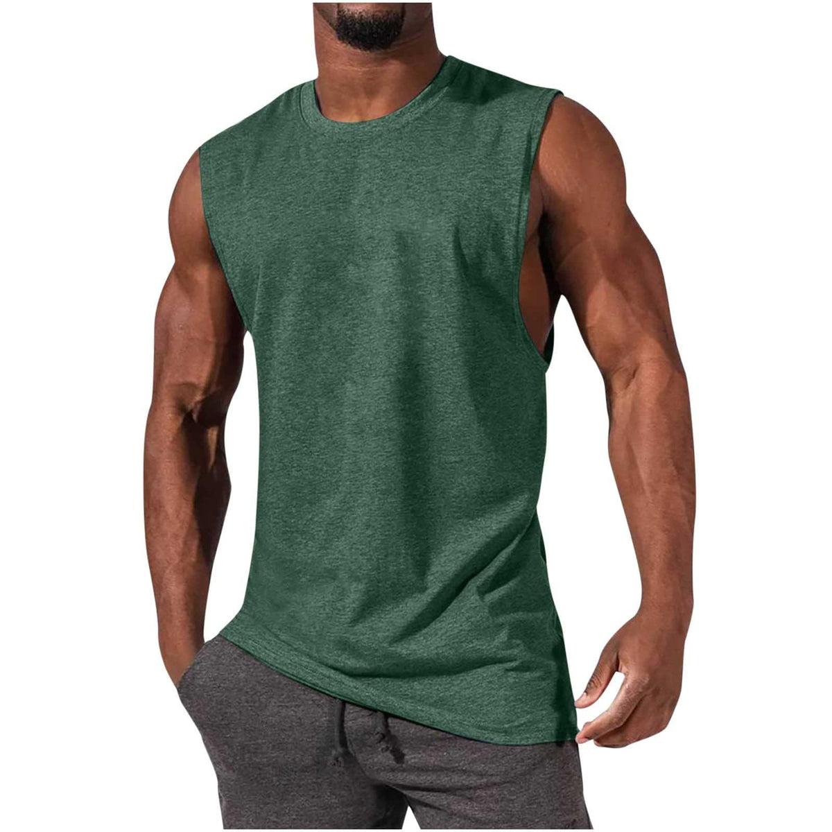 ONLYSTORY Mens Tank Tops Sleeveless Tee Shirts Casual Summer Muscle Gym Tops Running Beach Shirts