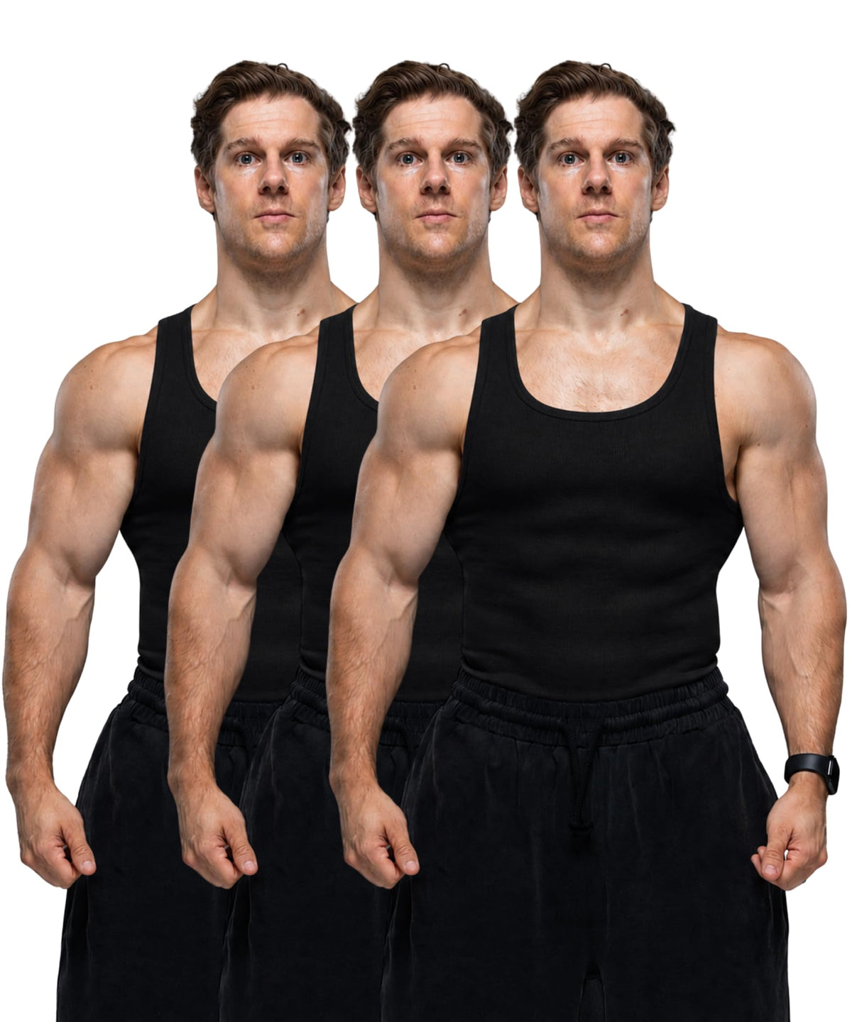 Ekkovision Lifestyle Beaters, Men's Tank Tops, Cotton Spandex Tanks for Men, Regular Fit, Ribbed Fabric