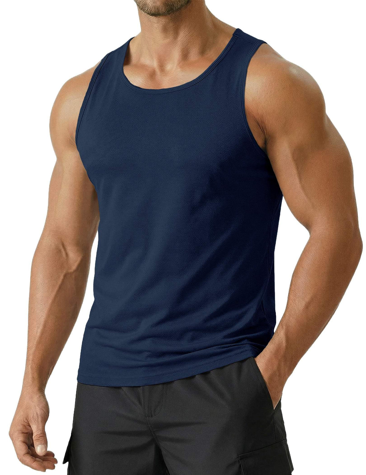 PINSPARK Men's UPF 50+ Quick Dry Tank Tops Athletic Muscle Tee