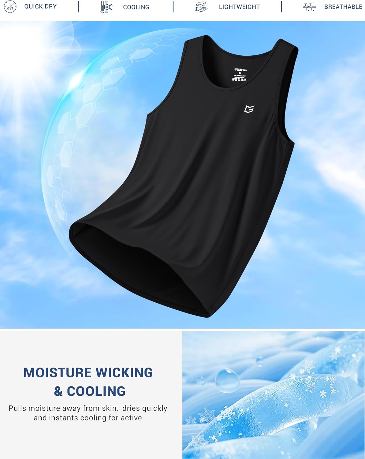 G Gradual Men's Tank Tops Sleeveless Workout Muscle Shirts for Men