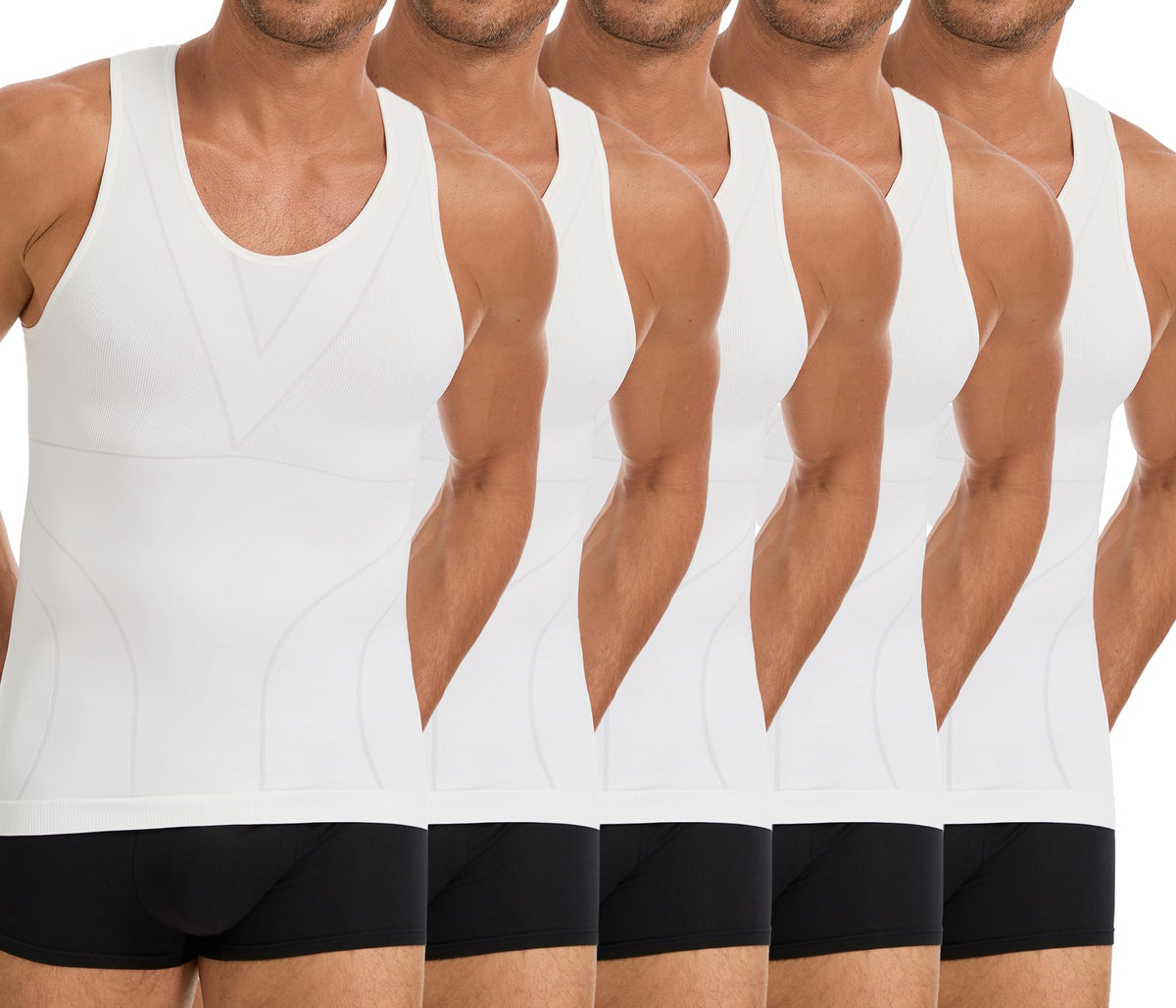 3 Pack Compression Shirt Men's Tummy Control Body Shaper Tank Top