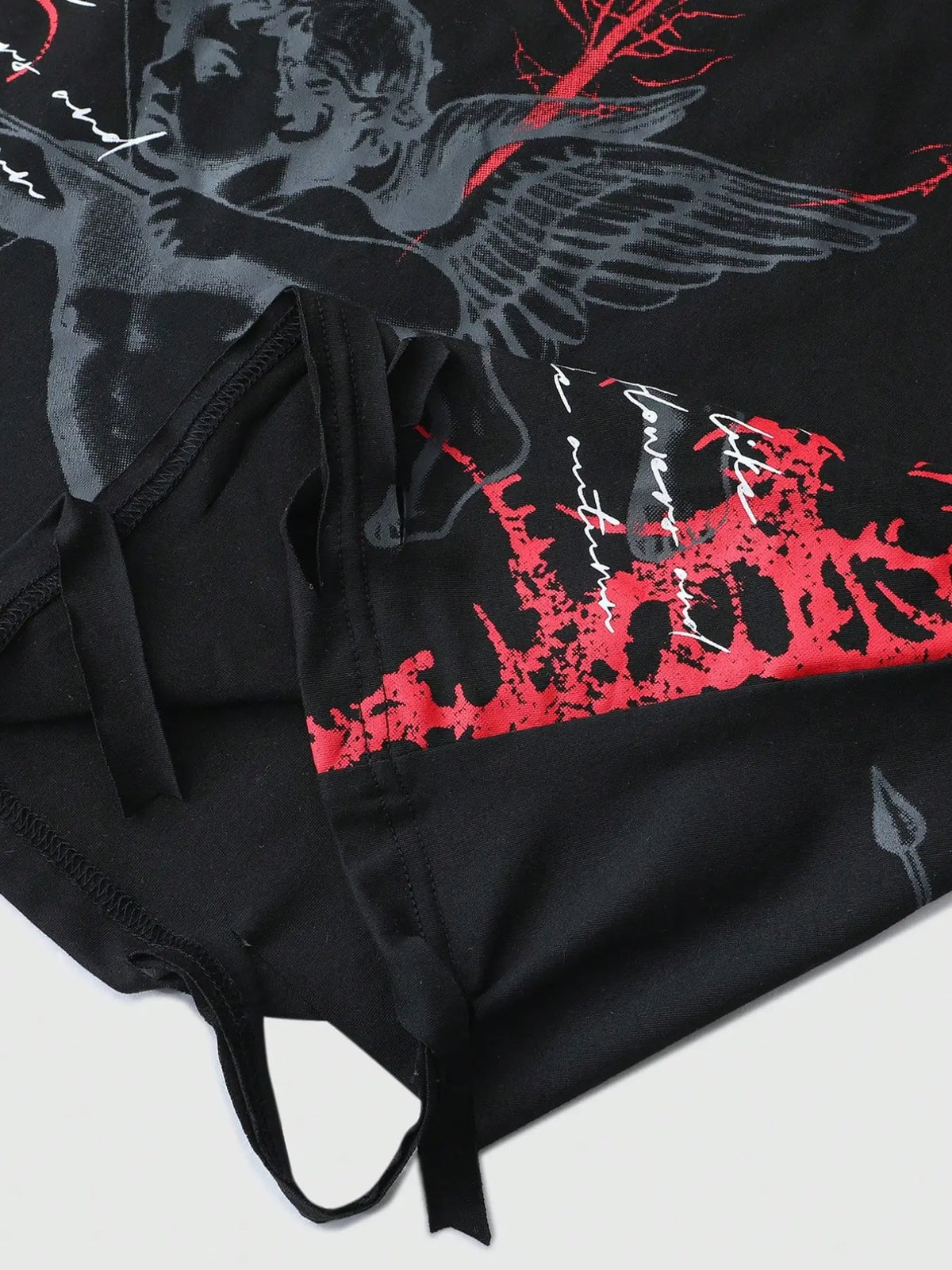 Men's Sleeveless Vest, Street Style American Dark Angel Design, Thorny Letter Print, Vintage Look, Fashionable Outerwear