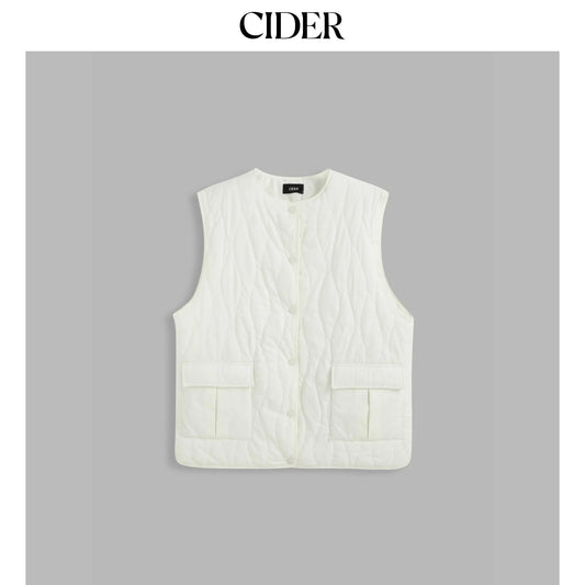 Cider [size 4-10] Round Neck Geometric Puffer Vest