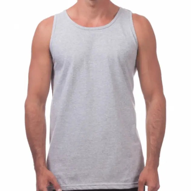 Pro Club Men's Heavyweight Cotton Sleeveless Tank Top Tee - Plain, Soft Breathable Round Neck Pull-On, Big & Tall S-5XL Sizes, Easy Layering, Foldable, Laid-Back Street Style, Gym Wear, Childrens Day Outfits, Menswear Fashion