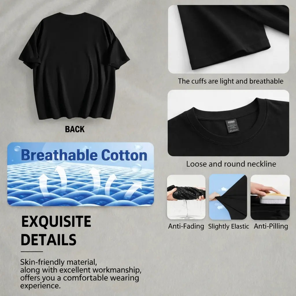 Men's Classic Crew Neck T-Shirt - 2000s Funny Meme Shirt, Unisex Heavyweight 100% Cotton, Relaxed Cut, Expansible, All-Season Comfort