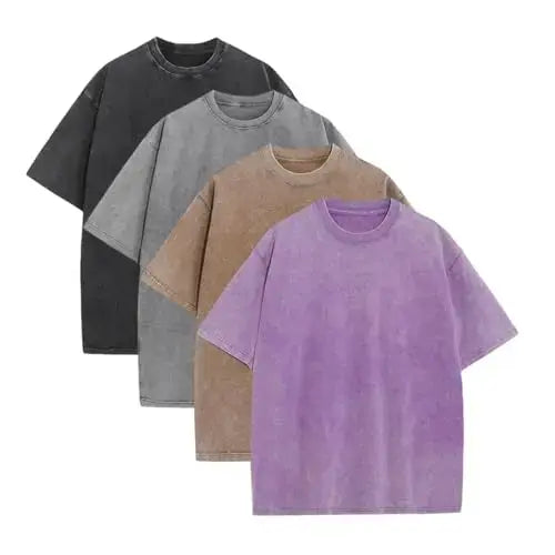 Men's Cotton T-Shirts Half Short Sleeves Casual Loose Soild Streetwear Tops, Unisex Retro Street T-Shirts, Loose Fit Acid Washed  men's t shirts,summerwins,father'sdaygifts,back to school,back to school shopping